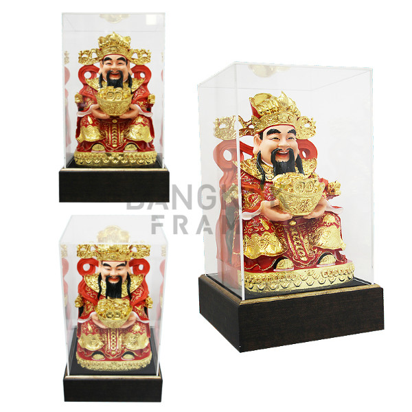 กรอบกล่องใสโชว์สินค้าฐานไม้